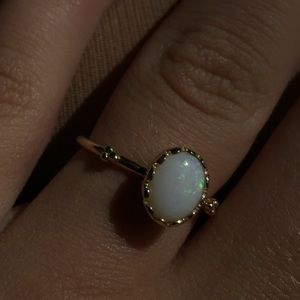 PANDORA soft sweetness white opal & 1 ring SIZE 7